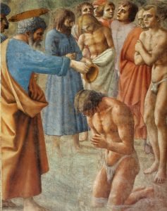 1426 -27 《新信徒的洗礼》马萨乔 Baptism of the Neophytes