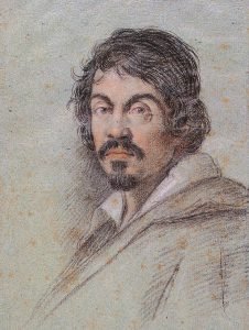 1621，Chalk portrait of Caravaggio by Ottavio Leoni circa