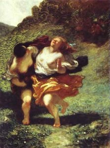 1849 50 Nymphis Pursued by Satyrs ，51.6 x 38.25 in. Montreal Museum of Fine Arts