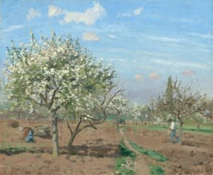 1872，Orchard in Bloom Louveciennes45.1×54.9cmNational Gallery of Artwashington d c
