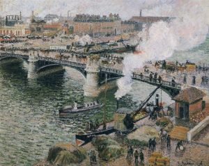 1896，Pont Boieldieu in Rouen Rainy Weather73.6×91.4cm Art Gallery of Ontatio