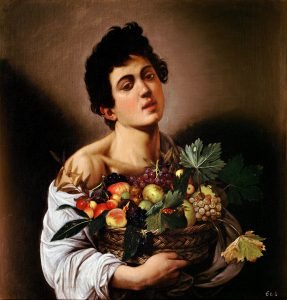 1953 Boy with a Basket of Fruit