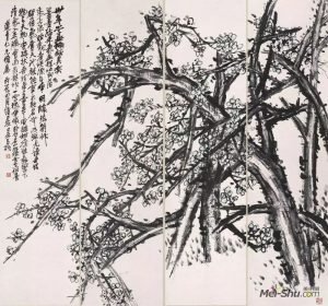 吴昌硕 1916年 148.5×160cm×4 纸本水墨