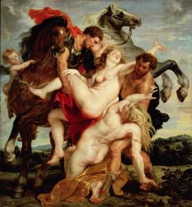 1617，The Rape of the Daughters of Leucippus oil on canvas Alte Pinakothek