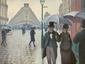 1877 《巴黎街；下雨天》Paris Street; Rainy Day 卡勒博特 Gustave Caillebotte