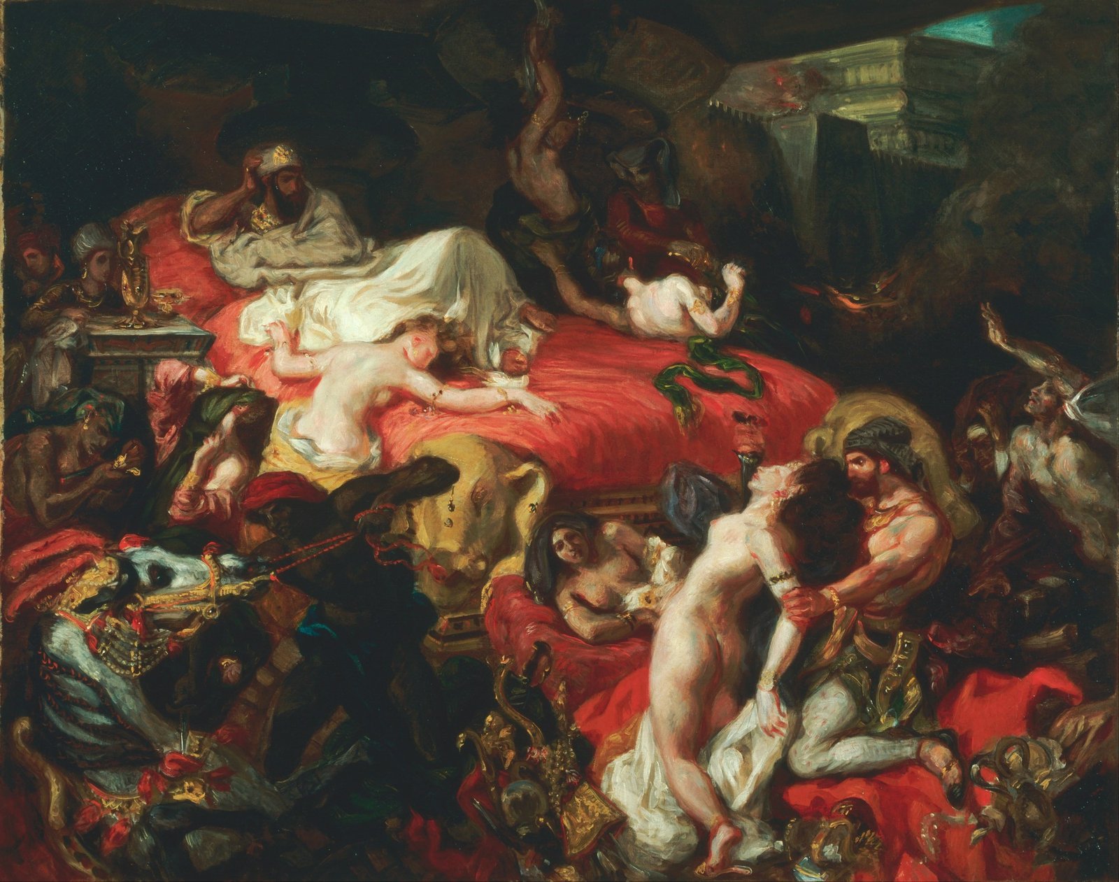 delacroix death of sardanapalus louvre 欧仁·德拉克洛瓦《萨达纳帕罗斯之死》