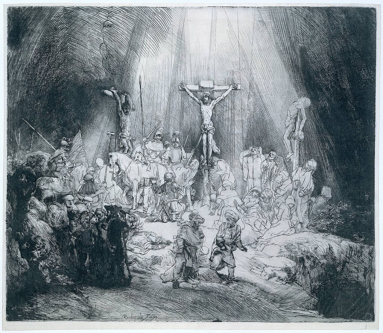 r2 british museum rembrandt three crosses 1653
